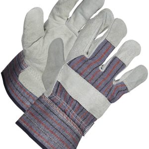 Shah Packaging Inc.  - Split Leather Patch Palm Work Safety Gloves with Denim Back and 2.5" Safety Cuff - 015-02525