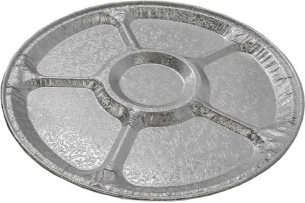 Shah Packaging Inc. - 12" Foil Embossed Serving Tray, 25/Cs - 4012-70-25