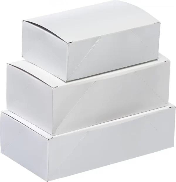 Shah Packaging Inc. - 6.5" x 4.25" x 2.25" White Plain Snack Carton Greaseproof, Glued Food Containers, 400/bn - 105500
