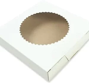 Shah Packaging Inc. - 10" x 10" x 1.75" White Window Pie Box Glued Window, 250/bn - 100460
