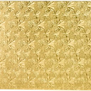 Shah Packaging Inc.  - 1/2 Sheet Single Wall 13.75" x 18.75" Scallop Embossed Gold Cake Board, 50 Per Case - SW18341334SGEMB