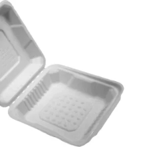 Shah Packaging Inc. . - 8 x 8 x 2.5", FTTP-2 Medium Bagasse Hinged Take Out Container, 200/Cs - 37712