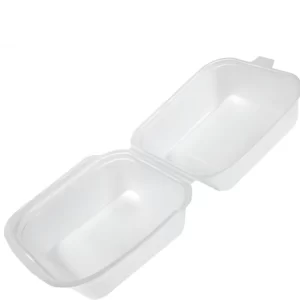 Shah Packaging Inc. . - 5" x 5" x 3" SQ5 White S Sandwich Foam Hinged Container, 500/Cs - 87522