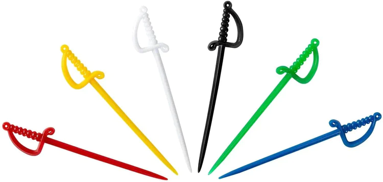 Shah Packaging Inc. - 3" Assorted Color Sword Picks, 2000/Cs - SP-2-IN
