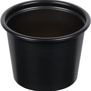 Shah Packaging Inc. - 1 Oz Solo Souffles Black Plastic Portion Cups, 250/Cs - P100BLK