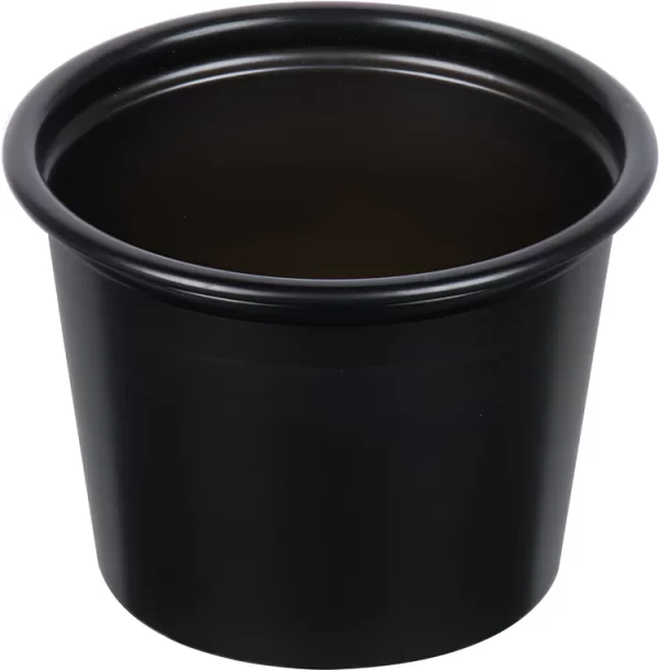 Shah Packaging Inc. - 1 Oz Solo Souffles Black Plastic Portion Cups, 250/Cs - P100BLK
