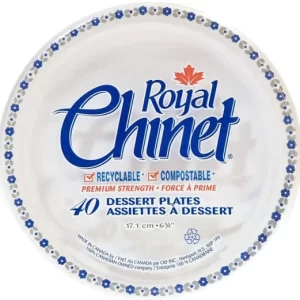 Shah Packaging Inc. . - 6.75" Royal Chinet Platter Flower & Leaf, 12 Packs/Cs - 10114