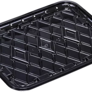 Shah Packaging Inc. . - 10.12 x 8 x 0.67", #8S Black RPET Plastic Meat Tray, 300/Cs - 86613