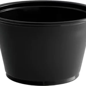 Shah Packaging Inc. - 4 Oz Black Plastic Portion Cups, 100/Cs - D634099N