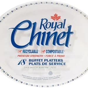 Shah Packaging Inc. . - 9.75 x 12.5" Royal Chinet Platter Flower & Leaf, 8 Packs/Cs - 10109