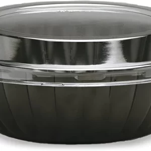 Shah Packaging Inc. - 16 Oz Black Plastic Bowls with Lids Combo, 200/cs - D771699S