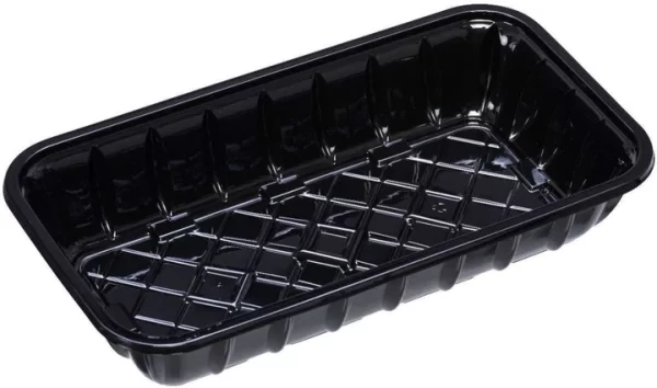 Shah Packaging Inc. . - 10.2 x 8.0 x 1.3", #10K Black RPET Plastic Meat Tray, 1000/Cs - 86531