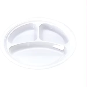 Shah Packaging Inc. - 10.5" White 3 Compartment Plastic Plates, 500/cs - D592601DC1