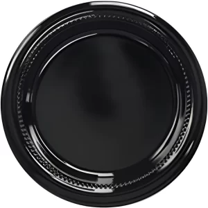 Shah Packaging Inc. - 6" Black Plastic Plates, 1000/cs - D591599C1