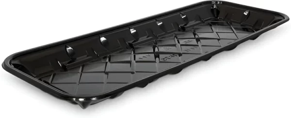 Shah Packaging Inc. . - 14.4 x 5.5 x 0.9", #7S Black RPET Plastic Meat Tray, 200/Cs - 86520
