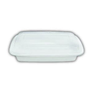 White Deli Container Rectangle Microwavable 58 Oz (150 combo/cs)