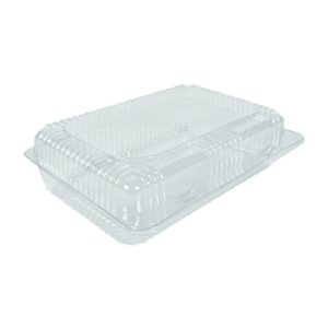 Clear Hinged Plastic Container 11.5'' x 8'' (125/cs)